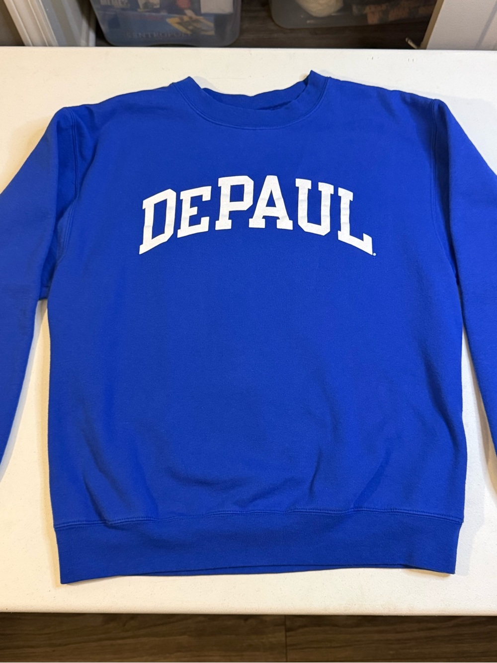 Champion DePaul Blue Crewneck Sweatshirt with White Lettering